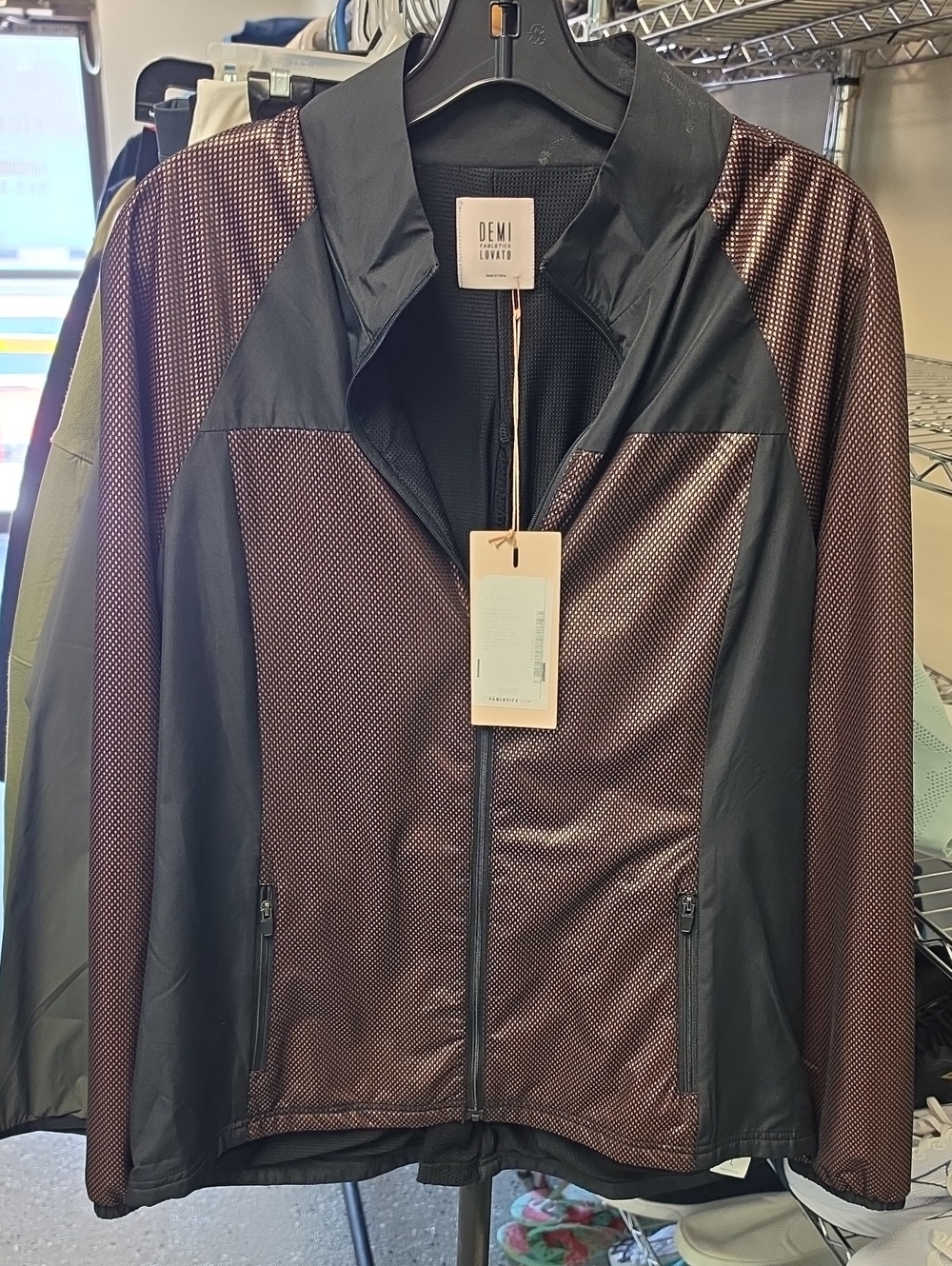 Fabletics Black and Metallic Brown Women's Windbreaker